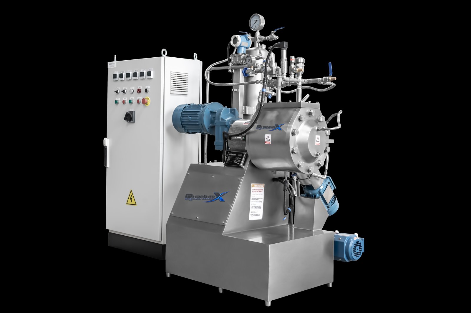 QuantumX lab vacuum paddle dryer with vacuum train