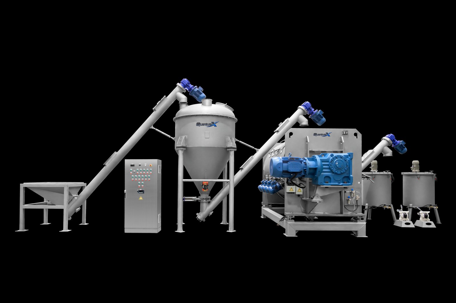 QuantumX vacuum paddle dryer batching line feed hopper
